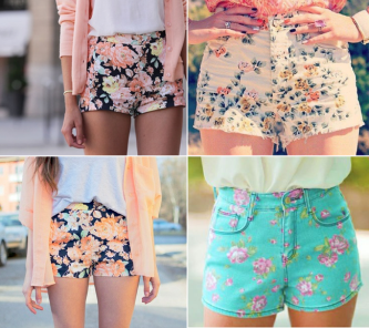 shorts estampados florais