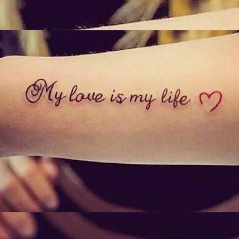 tatuagens de frases de amor sobre a vida